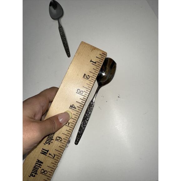 2 Pc Spoons United Silver US158 US 158 Stainless Flatware Vintage See Pictures - Picture 5 of 6